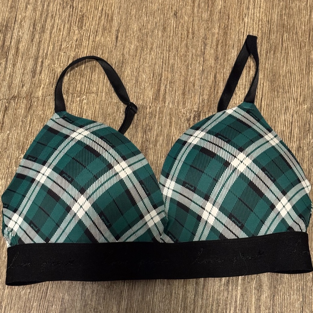 PINK Victoria's Secret Black and green Bra